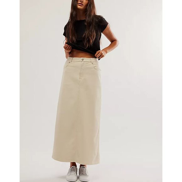 Free People Cream Maxi Skirt. NWOT Sz 6 - Picture 8 of 12
